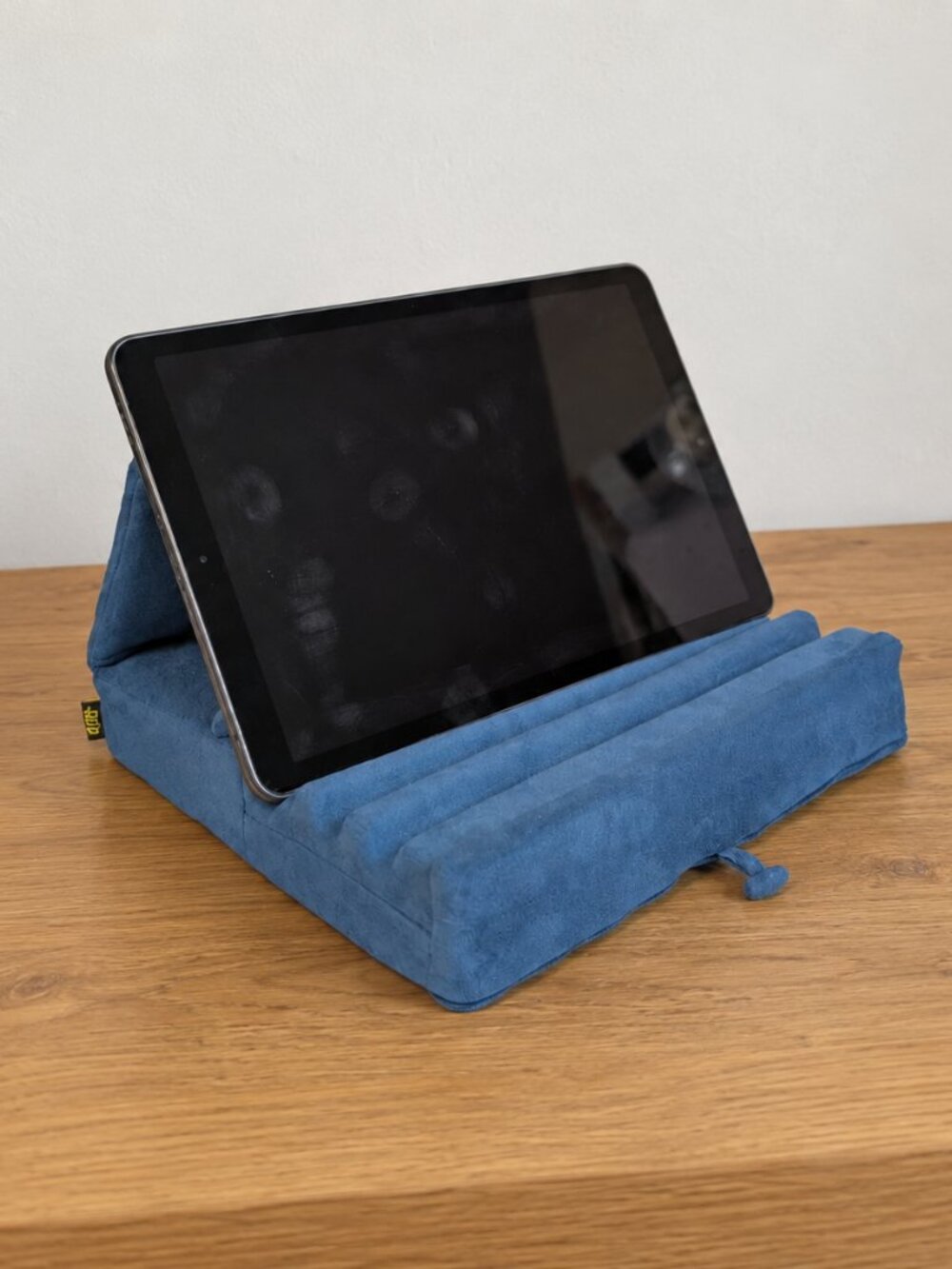 Blue KDD Tablet Pillow Holder Foldable iPad Stand e-Reader for Lap Bed and Desk